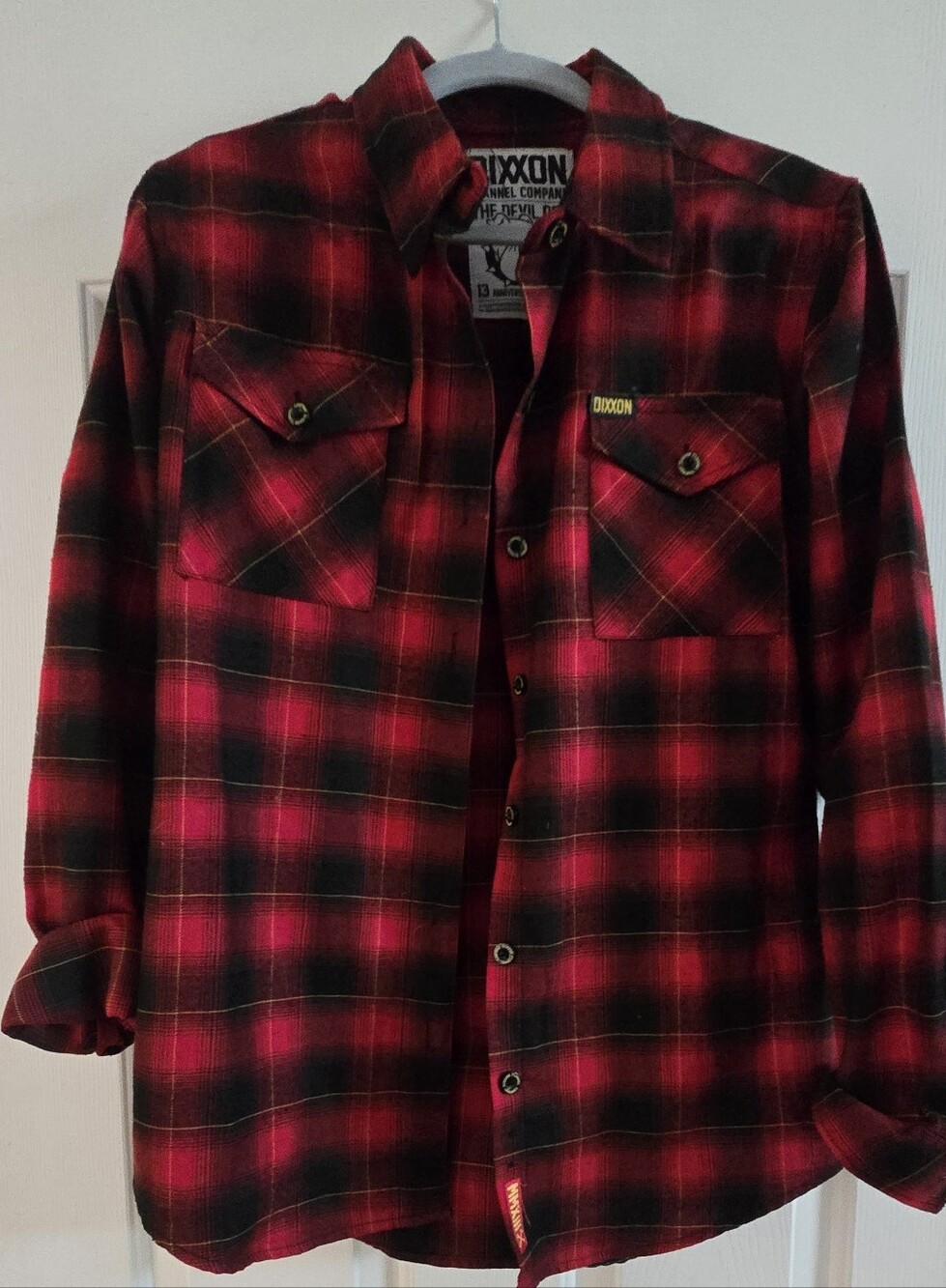 Dixon The Devil Dog Red & Black Plaid Button-Up Shirt